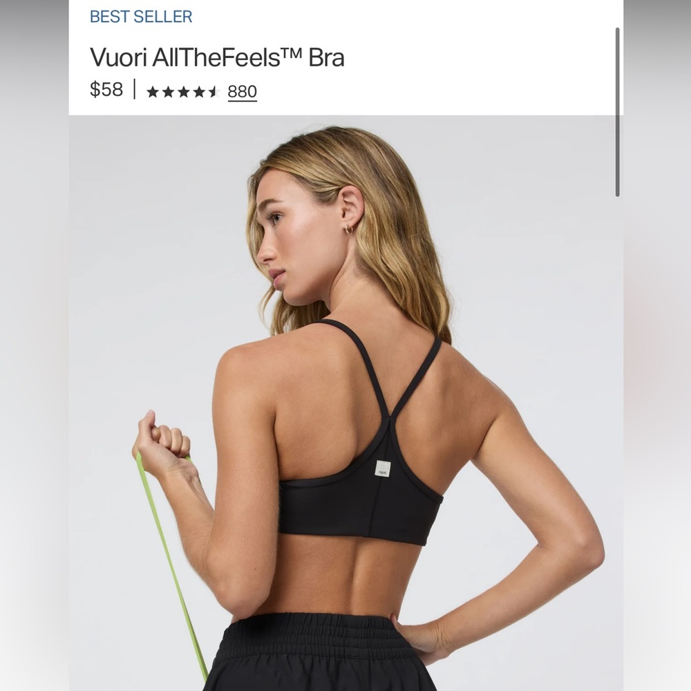 Vuori Black Sports Bra